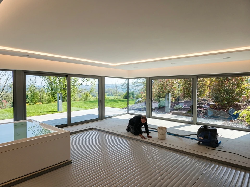 Des menuisiers Professionnels installent une porte d'entrée dans un nouvel appartement